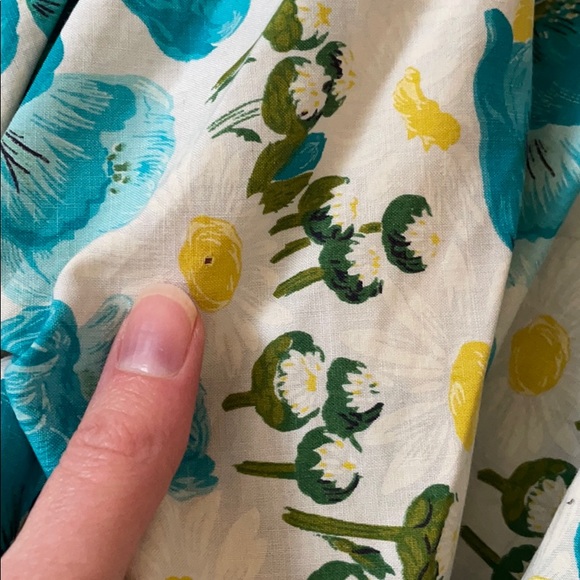 Vintage 1960’s White Cotton Floral Circle Skirt - Picture 14 of 16